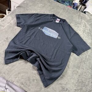 Vintage Y2K USPS Priority Mail Box Blue‎ White Short Sleeve T-Shirt Mens Medium